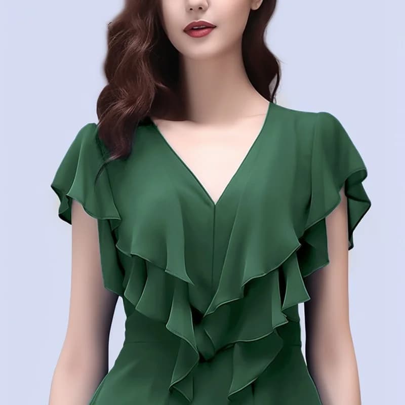 MEW 2026 Abbigliamento estivo moda balza T-shirt in chiffon Manica corta da donna Top Temperamento T-shirt sottile Versatile femminile