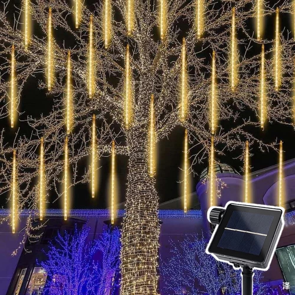 1pc Solar 30/50cm Meteor Rain String Lights Meteor Shower 8 Tubes Outdoor Waterproof Rain Drop Lucine Garden Decoration