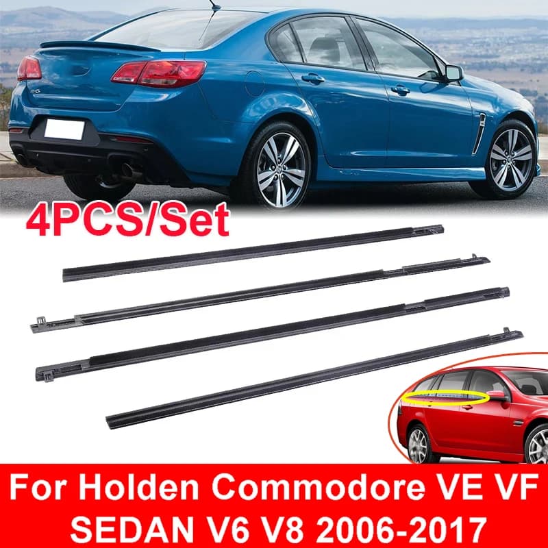 4 Pz/set Finestra di Automobile Striscia Meteo Finestra di Vetro Striscia di Pressione Striscia di Tenuta Misura per Holden Commodore VE VF SEDAN V6 V8 2006-2017