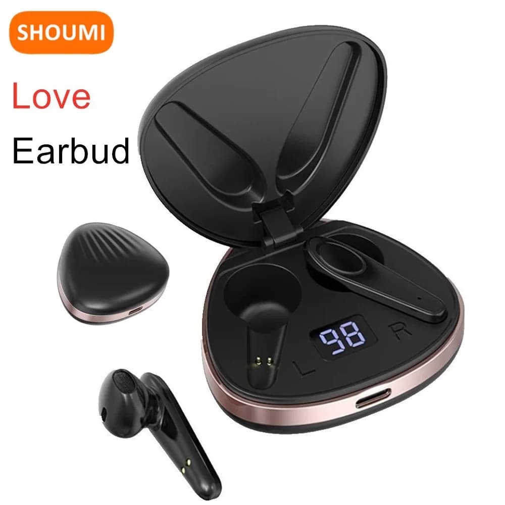 For Android phone Bluetooth TWS earphones with microphone LED display Love-shaped wireless earphones Pods Headset Waterproof Noise reduction