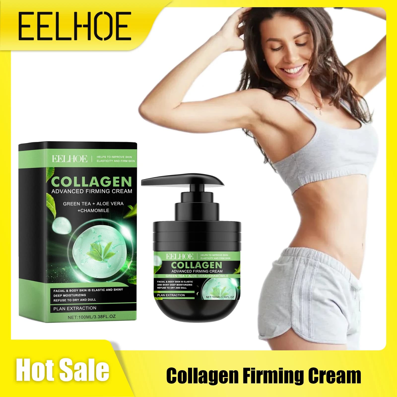 EELHOE Crema al Collagene per Rassodare il Corpo, Uniformare il Tono della Pelle, Nutrire e Illuminare, Lozione Corpo, Prodotti per la Cura della Pelle 100ml