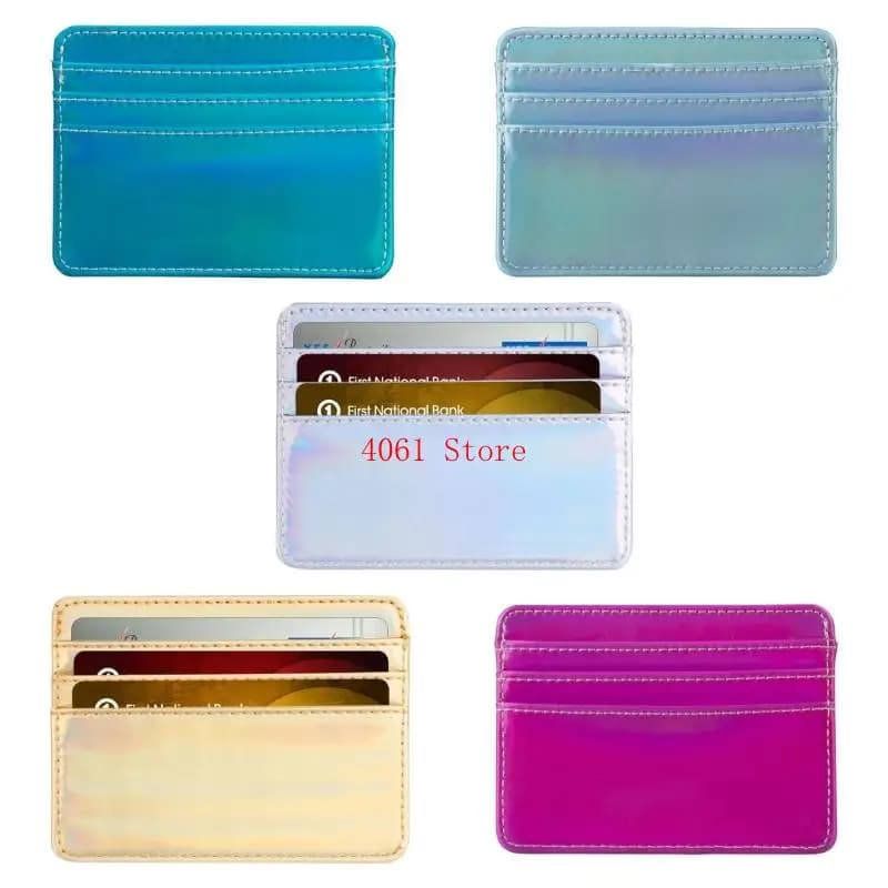 Portafoglio sottile e minimalista con tasca frontale, porta carte credito, blocco RFID