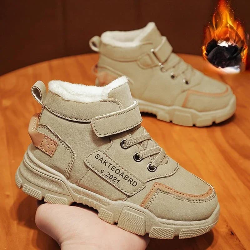 Nuovi Stivali Invernali per Bambini, Stivali da Neve Imbottiti in Cashmere per Ragazzi, Stivali Antiscivolo da Esterno per Ragazze, Scarpe da Studente, Scarpe da Trekking