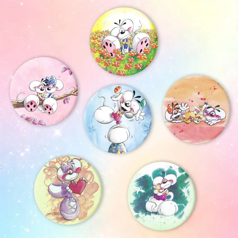 Cartoon Diddl Mouse Button Pins Backpack Clothing Decor Brooch Badge Jewelry Gifts for Kids