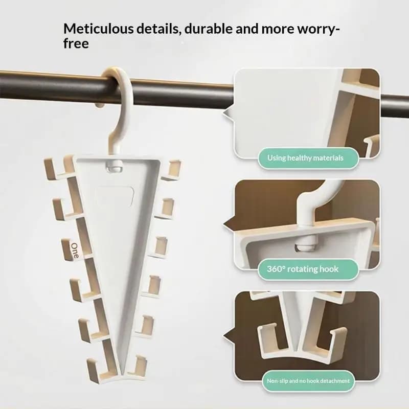 Double Sided 12 Hooks Storage Rack V Shaped Baseball Cap Holder Belt Hat Scarf Organizer Hooks Wardrobe Space Saving Rack