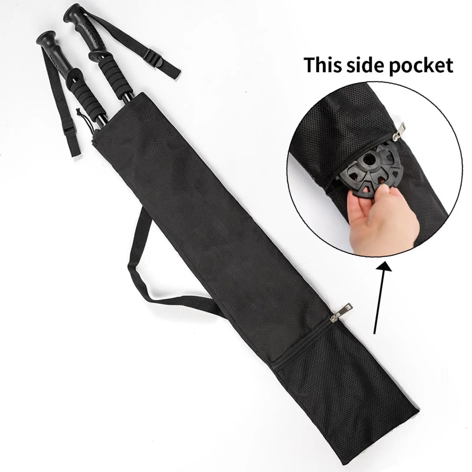 Borsa Porta Bastoncini da Trekking, Custodia Impermeabile Portatile, Borsa a Tracolla per Bastoni da Escursionismo, per Alpinismo, Campeggio, Pesca, Camminata