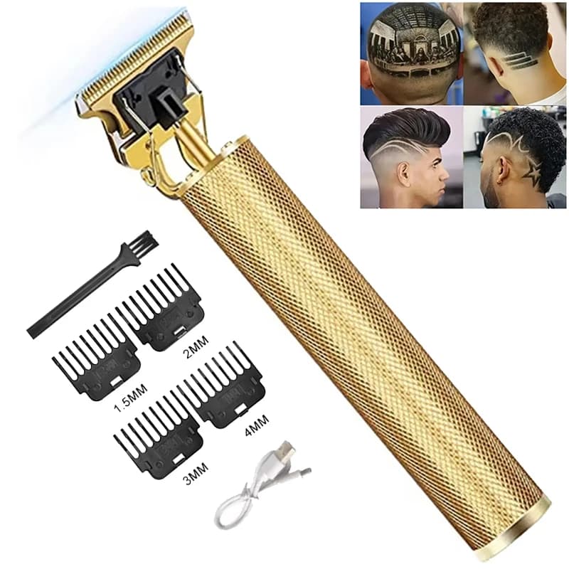 Electric machine for cutting hair and accessories T9 Clipper, rechargeable razor for man, professional trimmer from barber.