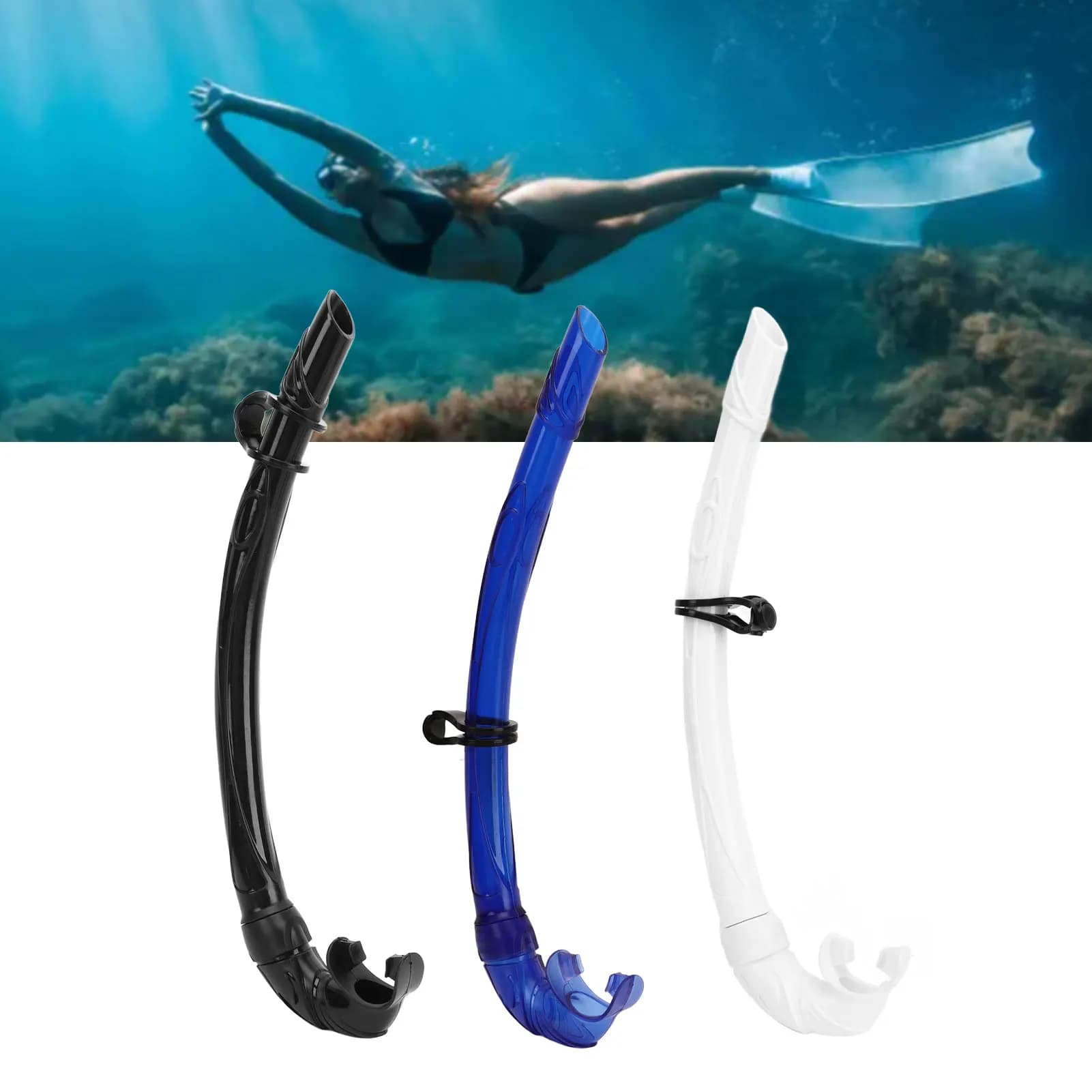 Snorkeling hose with comfortable mouthpiece, sturdy sealing, easy to breathe, light, for diving