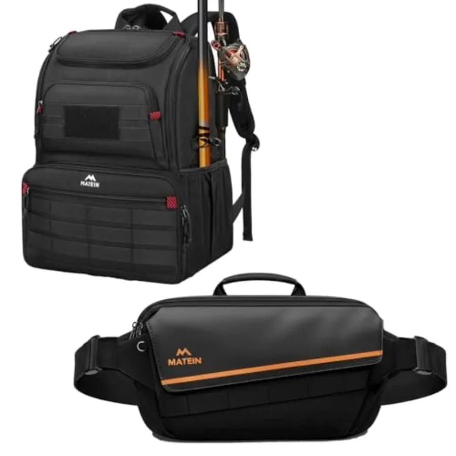 Borse a Tracolla EDC per Uomo, Borsa Tecnologica Espandibile Antifurto, Zaino da Pesca, Scatola per Attrezzatura