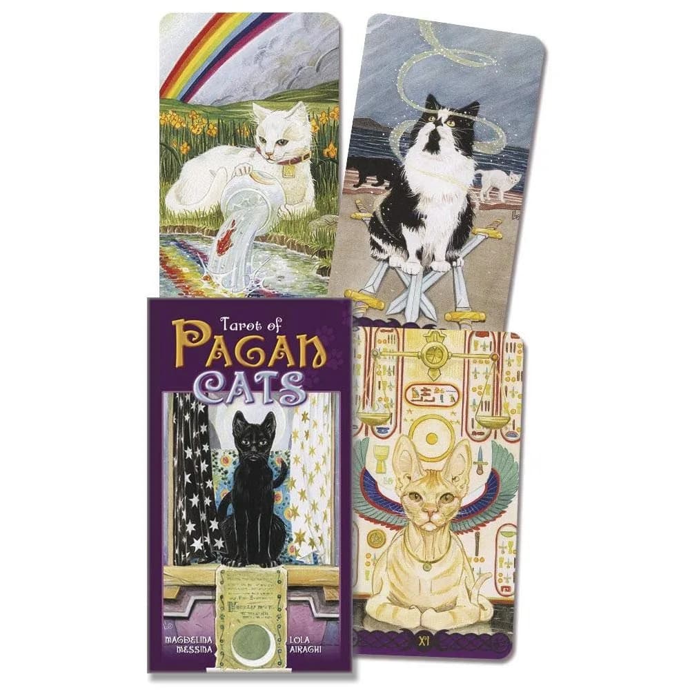 Carte dei tarocchi Tarocchi di dimensioni mini dei gatti pagani Tutti i tarocchi inglesi Carte da gioco da tavolo Raccolta familiare