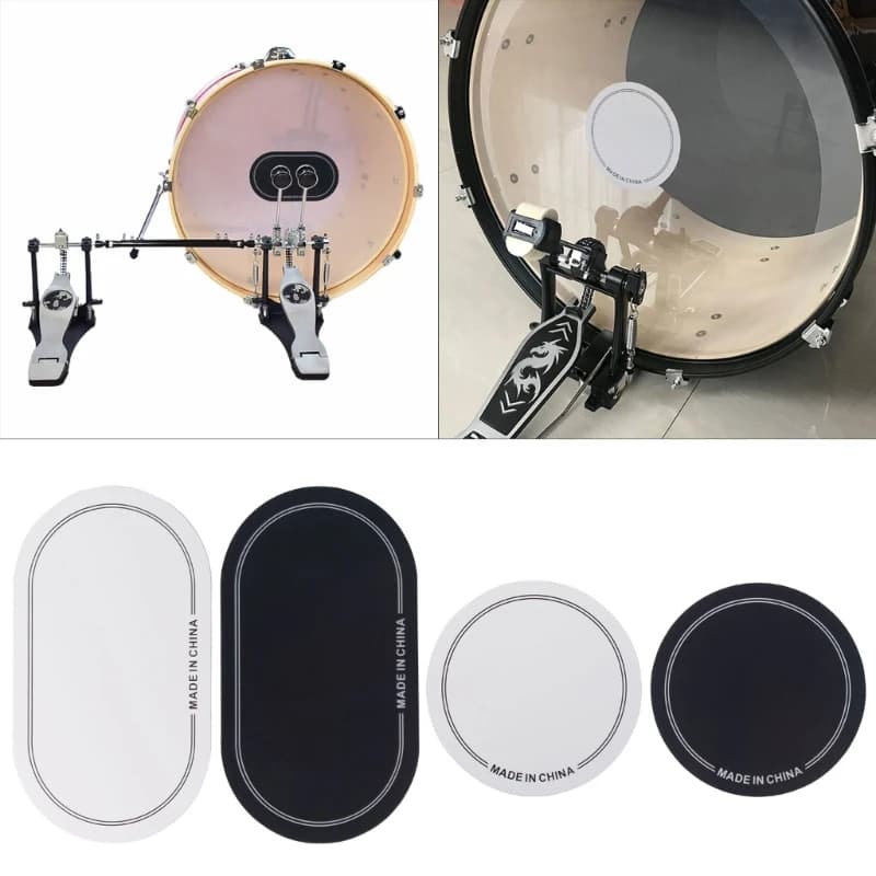 2 pezzi toppe per grancassa a pedale singolo/doppio, protezione per kick pad per pelli, per amanti della musica, studenti e