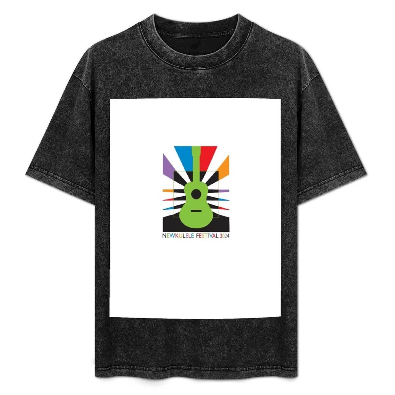 Newkulele Festival - T-shirt festiva con ukulele, top a maniche corte per corsa, ad asciugatura rapida
