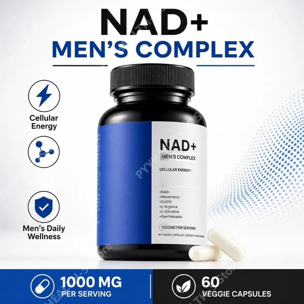 Integratore NAD+ per Uomini con Resveratrolo, CoQ10 e Zinco, Supporto Antiossidante per l'Energia Cellulare, 60 Capsule
