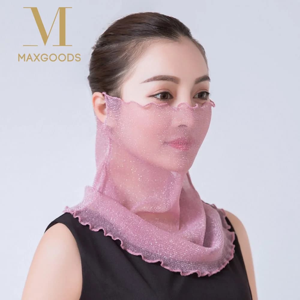 Maschera protettiva per il viso con stampa floreale Tessuto traspirante Texture sottile Sciarpa per il viso traspirante Protezione UV Asciugatura rapida