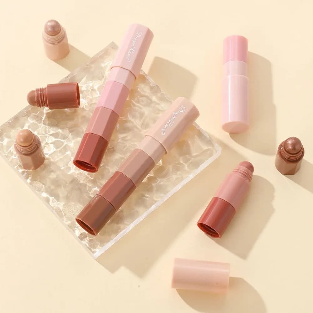 Matita per ombretto pigro per trucco 4 colori / set Evidenziatore senza sbavature Matita per baco da seta Ombretto impermeabile perlescente
