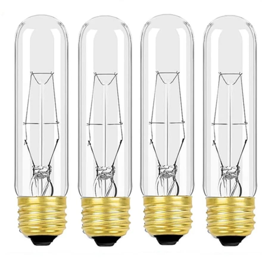 Lampadina a incandescenza tubolare trasparente T10 da 25 Watt, lampadina T10, lampadina per vetrina in stile vintage, lampada da vetrina, dimmerabile per lampada da scrivania