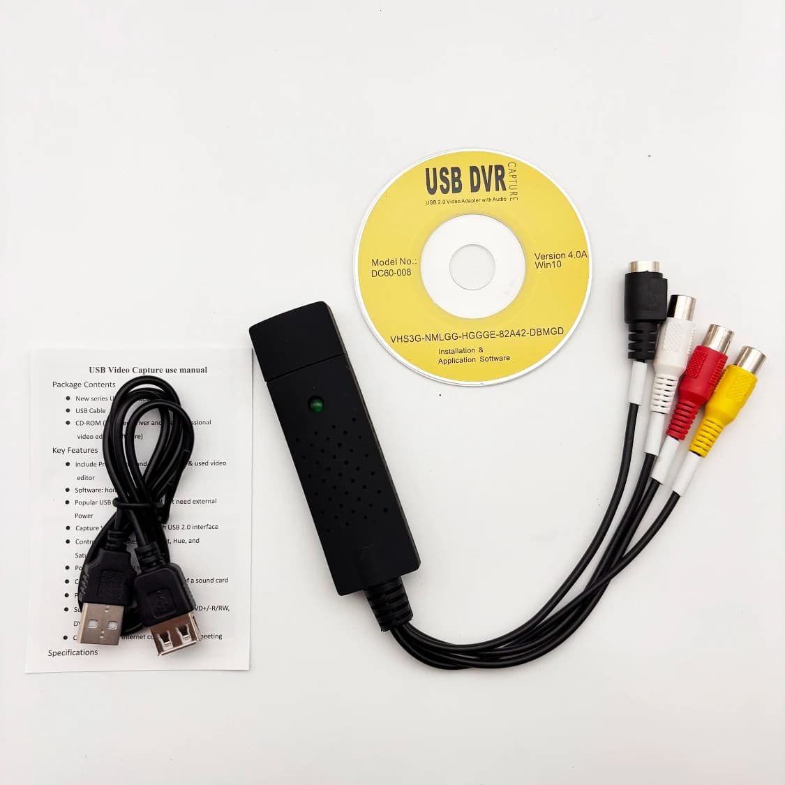 Nuovo arrivo USB 2.0 Convertitore scheda di acquisizione video 4 canali Video TV DVD VHS Scheda adattatore di acquisizione audio TV Video DVR