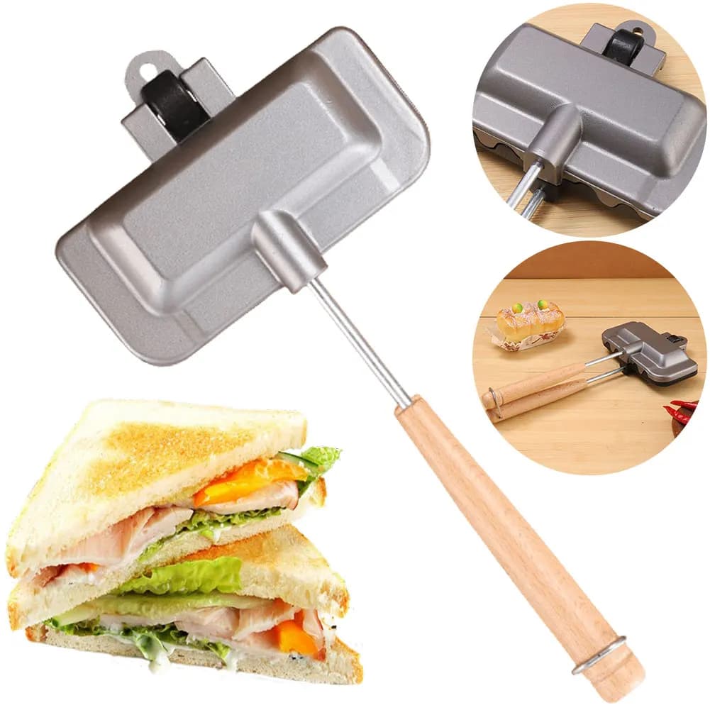 Double Side Sandwich Plate in Aluminium Alloy, Grid and Frying Plate, Double Side Sandwich Machine