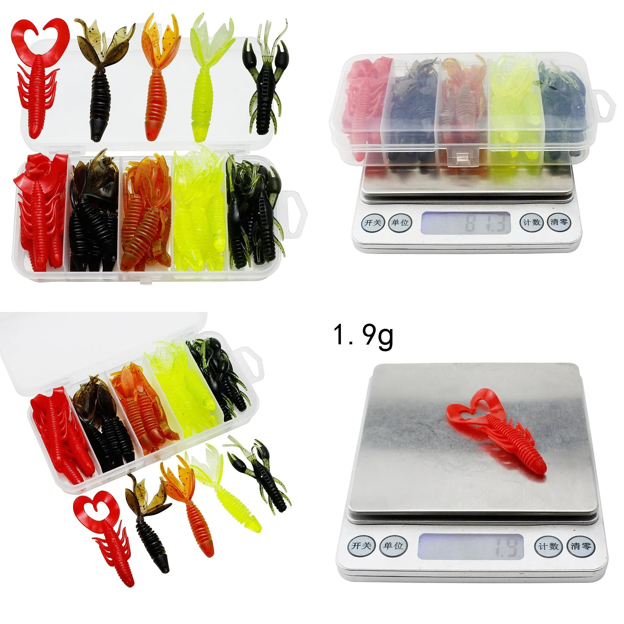 Lure Fishing Soft Bait Set with Realistic Worm Lures, Portable Tackle Box for Bass Trout Fishing