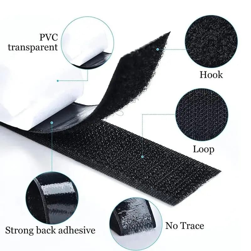 1M/Pair Hook and Loop Fastener Tape Self Adhesive Double-Side Reclosable Hook Loop Strips Tape for Home Accessories 20-50mm