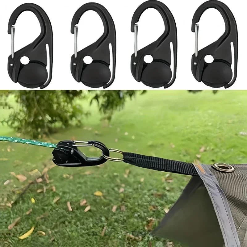 5 pezzi tenditore per corda moschettone da esterno clip di fissaggio fibbia per accessori da campeggio per barche da campeggio per roulotte