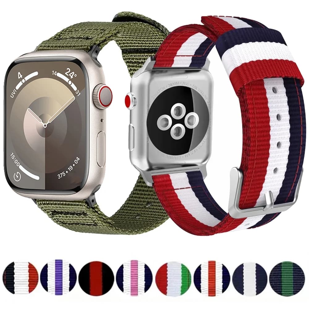 Nylon Canvas Strap for Apple Watch 10 9 8 7 45mm 41mm 42mm 46mm Ultra 2 49mm IWatch 6 5 4 SE Band