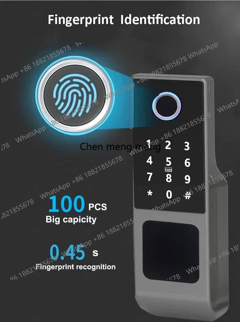 Serratura Intelligente Impermeabile Ttlock con Doppia Impronta Digitale, Codice Digitale, Controllo Remoto via App, Serratura Elettronica per Esterni Tuya Wifi