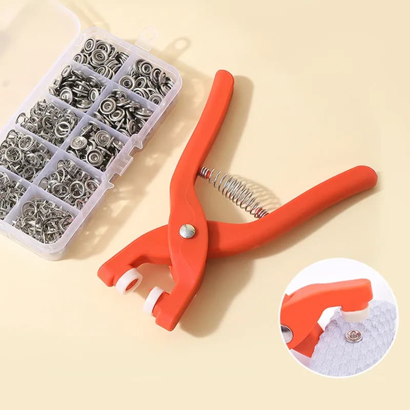 Kit bottoni automatici con pinze a pressione manuale 50/100 pezzi bottoni automatici in metallo per cucire bottoni automatici per artigianato fai da te vestiti cappelli