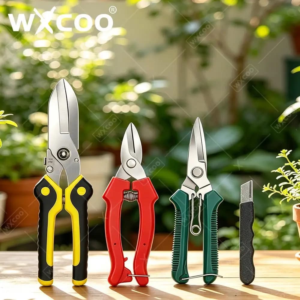 Garden Pruning Shears Beginner Gardening Set for Flowers Herbs Small Branches Stainless Steel Blades Safety Lock Pruning Shears