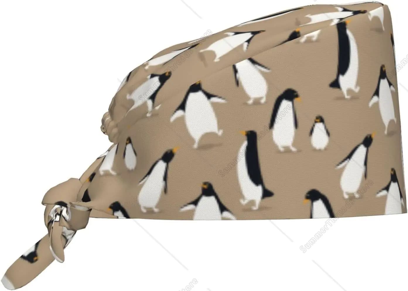 Scrub Caps Woman Man Lovely Penguin B Nursing Dental Hats Horsetail Scrub Cap Black