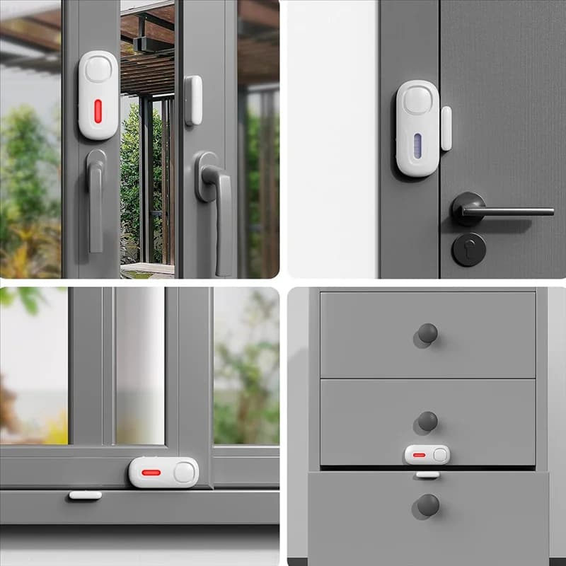 -A12R Allarmi per porte wireless quando aperti con telecomando, Sensore di sicurezza per porte Allarme per finestre Allarme per piscina Allarme per porta Confezione da 2