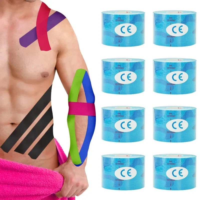 1-5Pcs Waterproof Kinesiology Tape – Elastic Athletic Bands For Sports Recovery, Gym, Muscle Pain Relief & Strapping Support