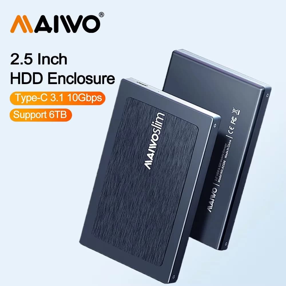 MAIWO HDD Case 2.5'' SATA to USB 3.1 Adapter Aluminum External Hard Drive Enclosure Reader for SSD Disk HDD Box Case HD HDD Case