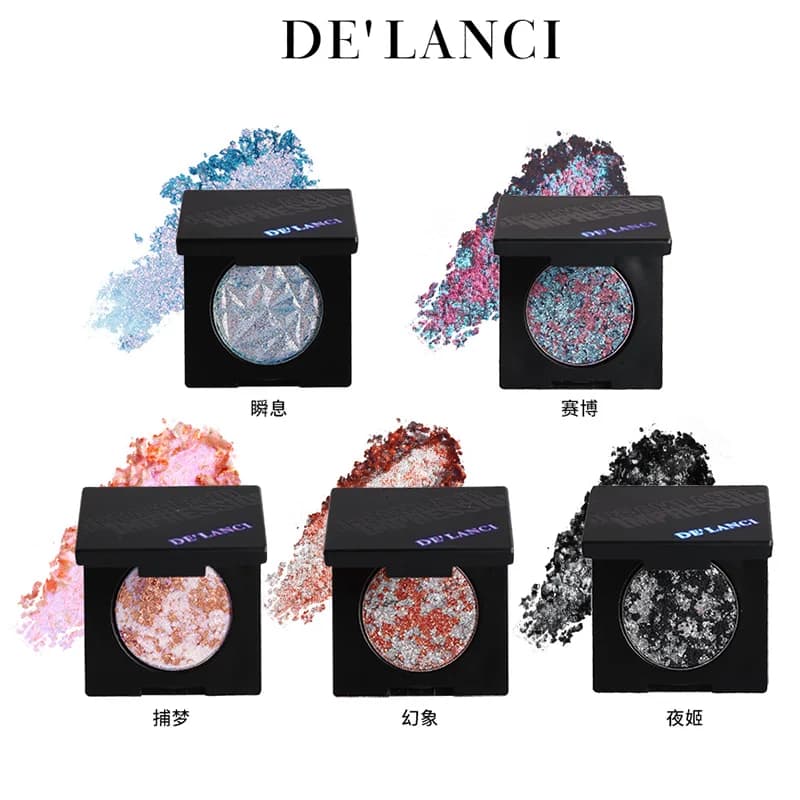 Palette di ombretti in polvere Multicromato Shimmer Glitter Gotico Ombretto singolo Fine Flash Duraturo Punk Smoky Eye Makeup