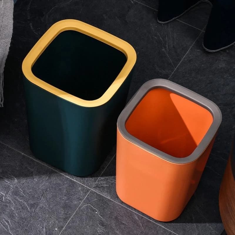 37ME Trash Can Large Wastebasket Garbage Bin Rectangular Waste Paper Container