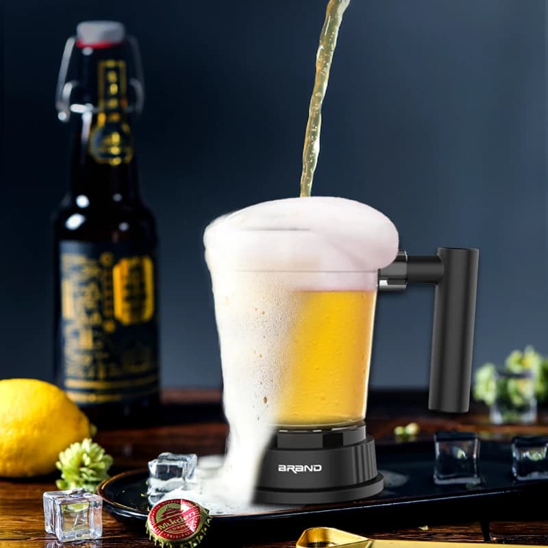 Creatore di schiuma per birra ad ultrasuoni - Tazza magica per lattine/bottiglie, funzionamento senza interruttore, regalo perfetto per gli amanti della birra e le ore felici