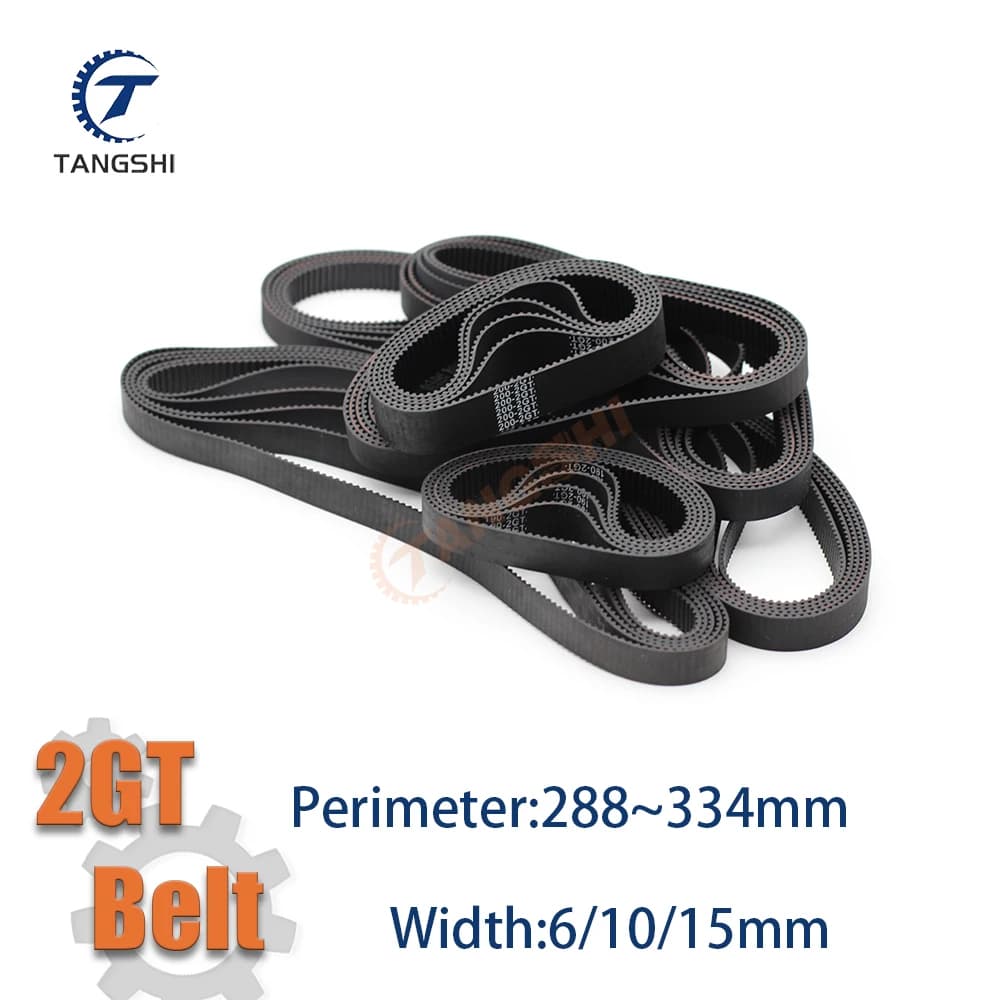 2GT 2MGT cinghia sincrona dentata ad anello chiuso perimetro 288 290 292 294 296 298 300 302 304 306 308 ~ 334mm cinghia GT2 larghezza 6/10/15mm