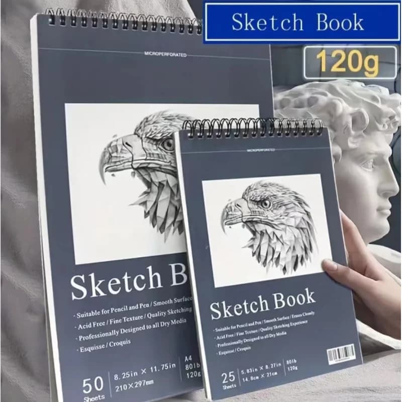 16/25High-quality sketchbook with blank canvas for artistic creation, suitable for drawing、Sketch、Graffiti、Portable Sketch Noteb