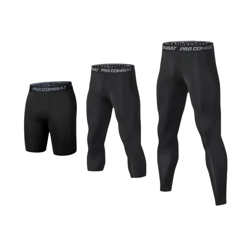 Set da 1 Pezzo Pantaloni Compressivi da Uomo Leggings Traspiranti Sportivi Strato Base per Corsa Pantaloni Aderenti Atletici Pantaloncini da Allenamento