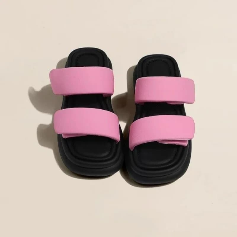 2024 Pantofole con plateau da donna estive Punta quadrata Appartamenti da donna Infradito Designer Sandali con diapositive da donna Scarpe da donna Sandali di lusso