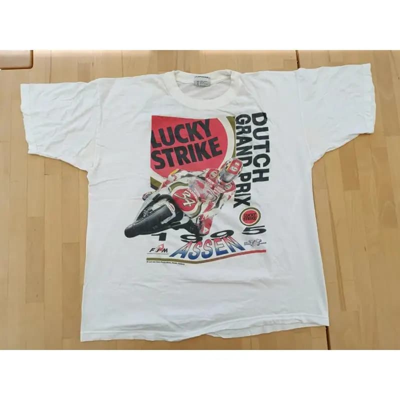 T-shirt vintage del Gran Premio olandese Lucky Strike del 1995 Assen Kevin Schwantz XL