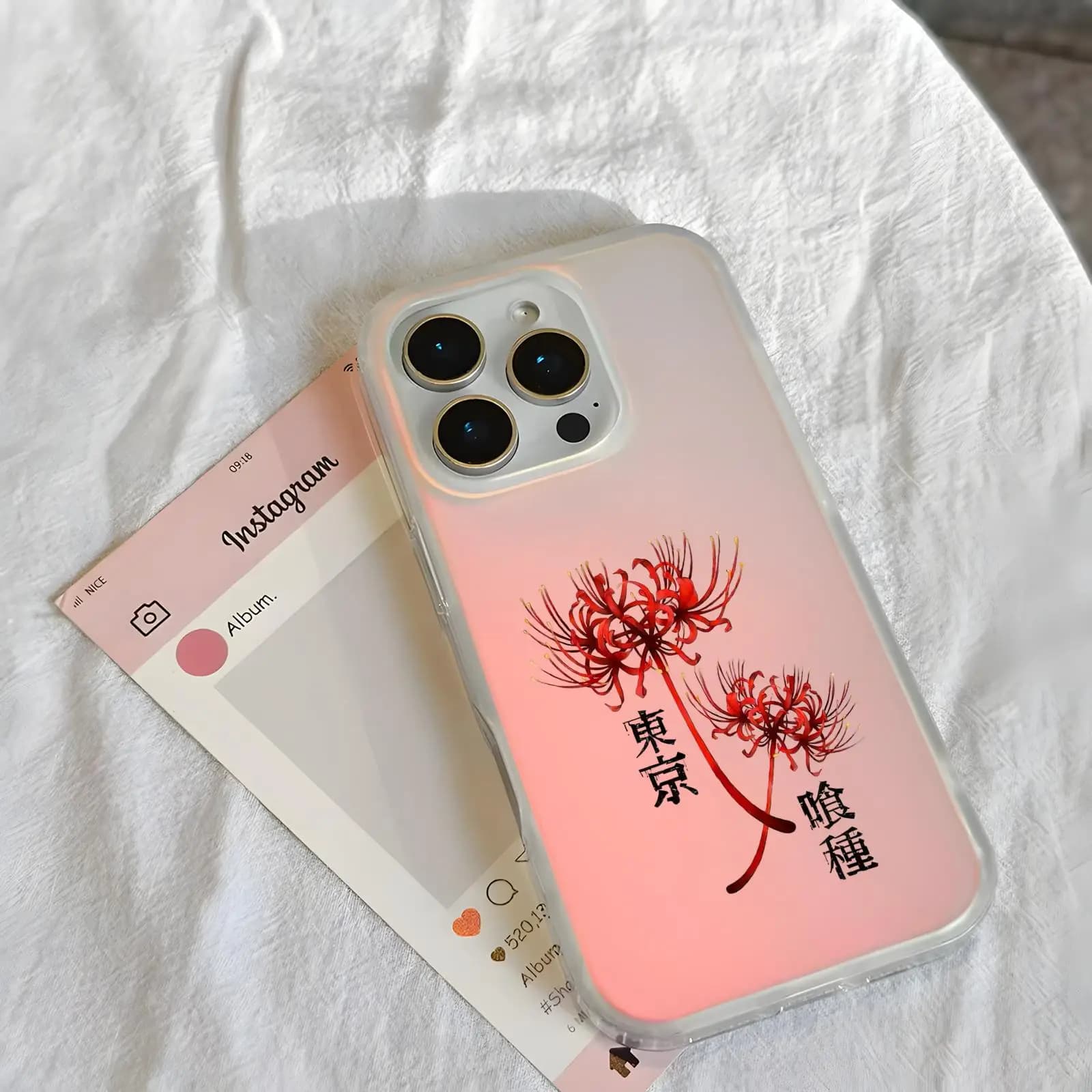 Fashion Matte Aurora Laser Gradient case For iPhone17 16 15 14 13 12 11Pro Max Classic anime Tokyo Ghoul Shockproof Cover