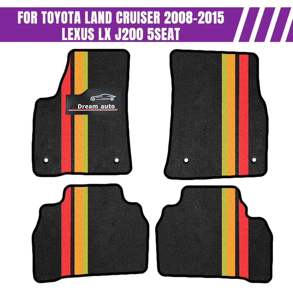 Car mats with buttons Car mats waterproof for Toyota Land Cruiser 2008-2015 Complete set of mats