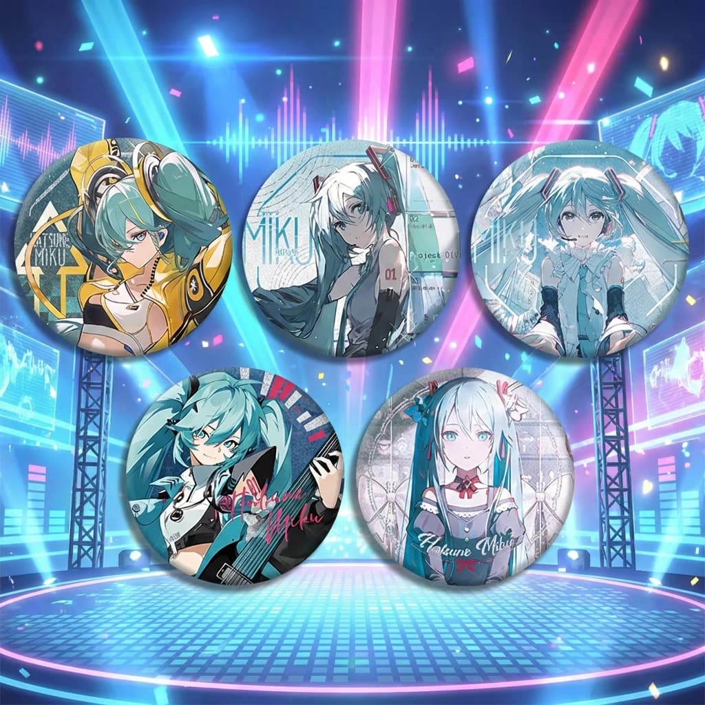 Badge Serie Noodle Istantanei Miku Hatsune 16cm, Doppio Scintillio, in Materiale PET, Nuovo Design, Merchandise Anime
