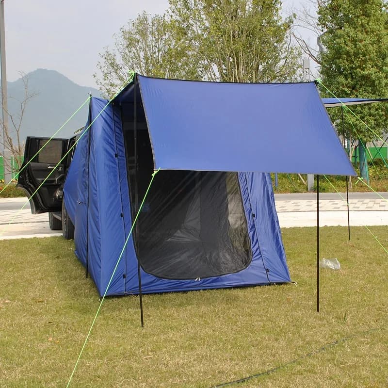 Tenda per auto SUV, tenda parasole per portellone posteriore per campeggio, tenda da campeggio per auto da viaggio all'aperto, pu3000mm, tenda per auto impermeabile