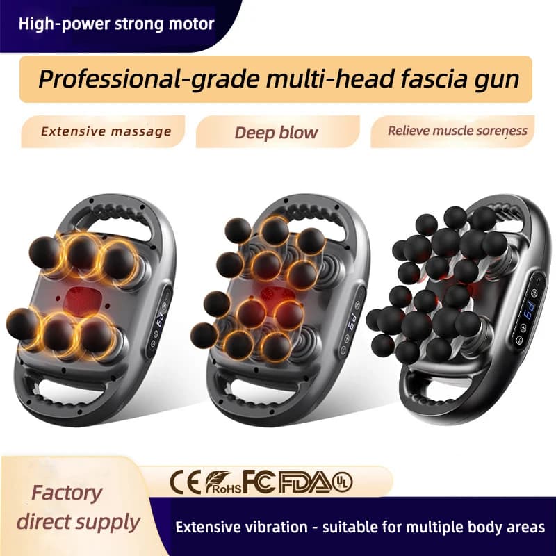 High Frequency Back Waist Massage Massage Machine Professional 6 Head Shoulder Massage Gun