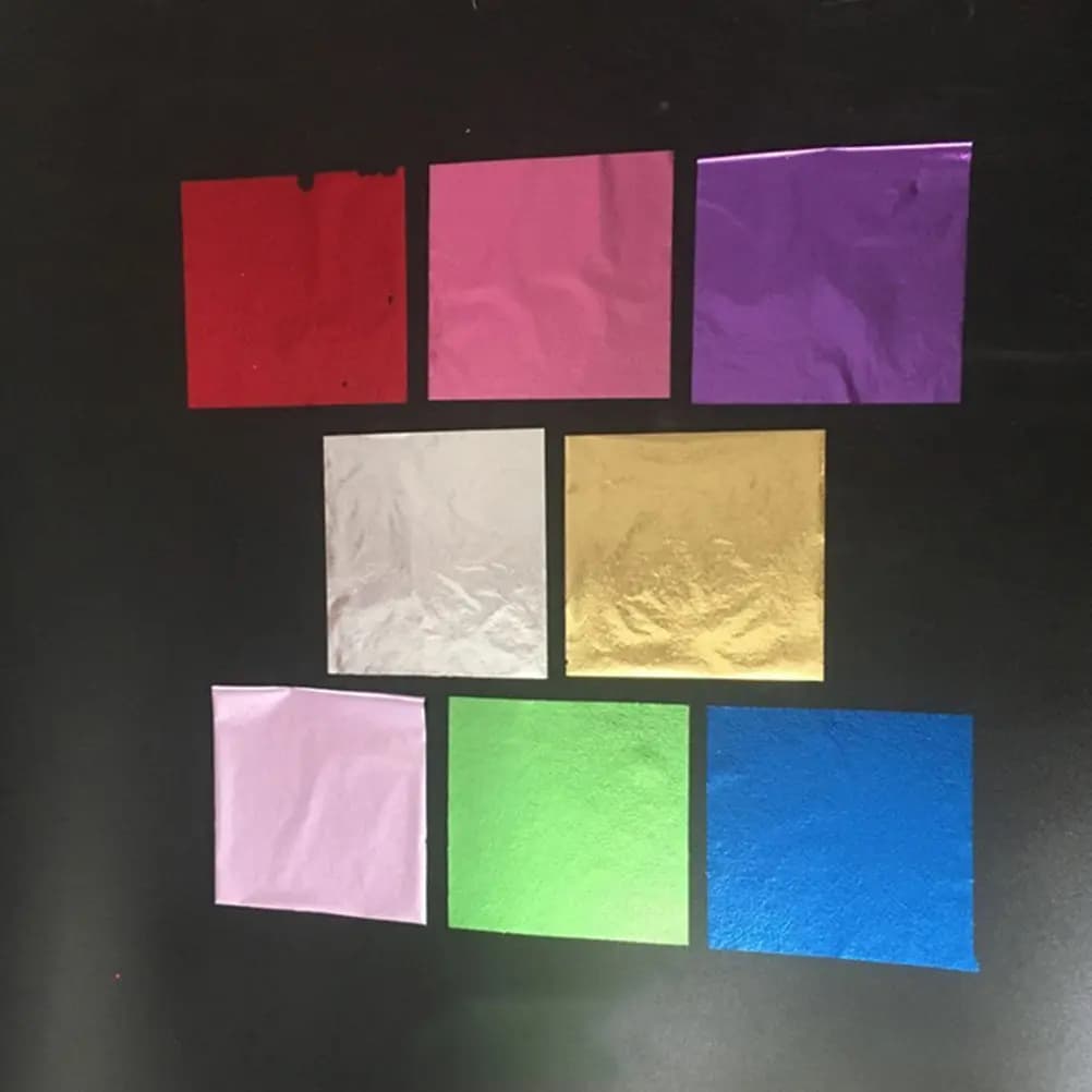 400 Fogli di Lamina d'Oro Imitazione 9x9cm, Carta Metallizzata Lucida per Decorazioni Artigianali, Cornici, Sculture e Opere d'Arte in Argilla
