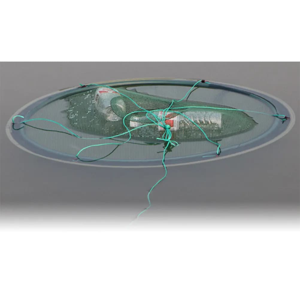 Rete da Pesca in Rete Resistente 50cm 5 Fori, Filo d'Acciaio Elastico Piatto, Robusta e Leggera, Facile da Piegare, a Triangolo Invertito, per Catturare Pesci