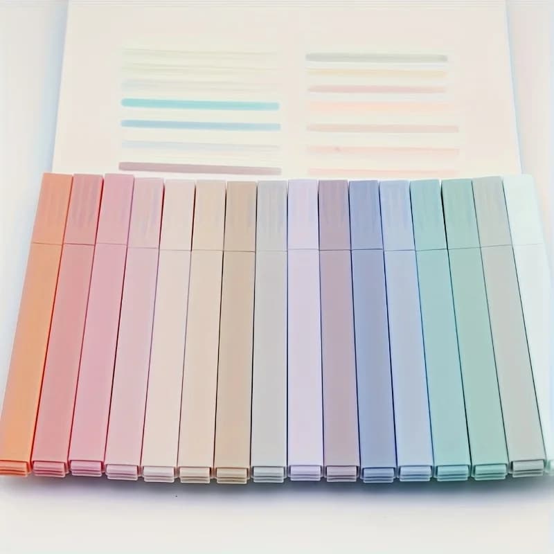 Evidenziatori pastello da 12 pezzi: morbidi, non lasciati, senza punte di spargimento, per journaling, ufficio, scuola, evidenziatori artistici, cancelleria