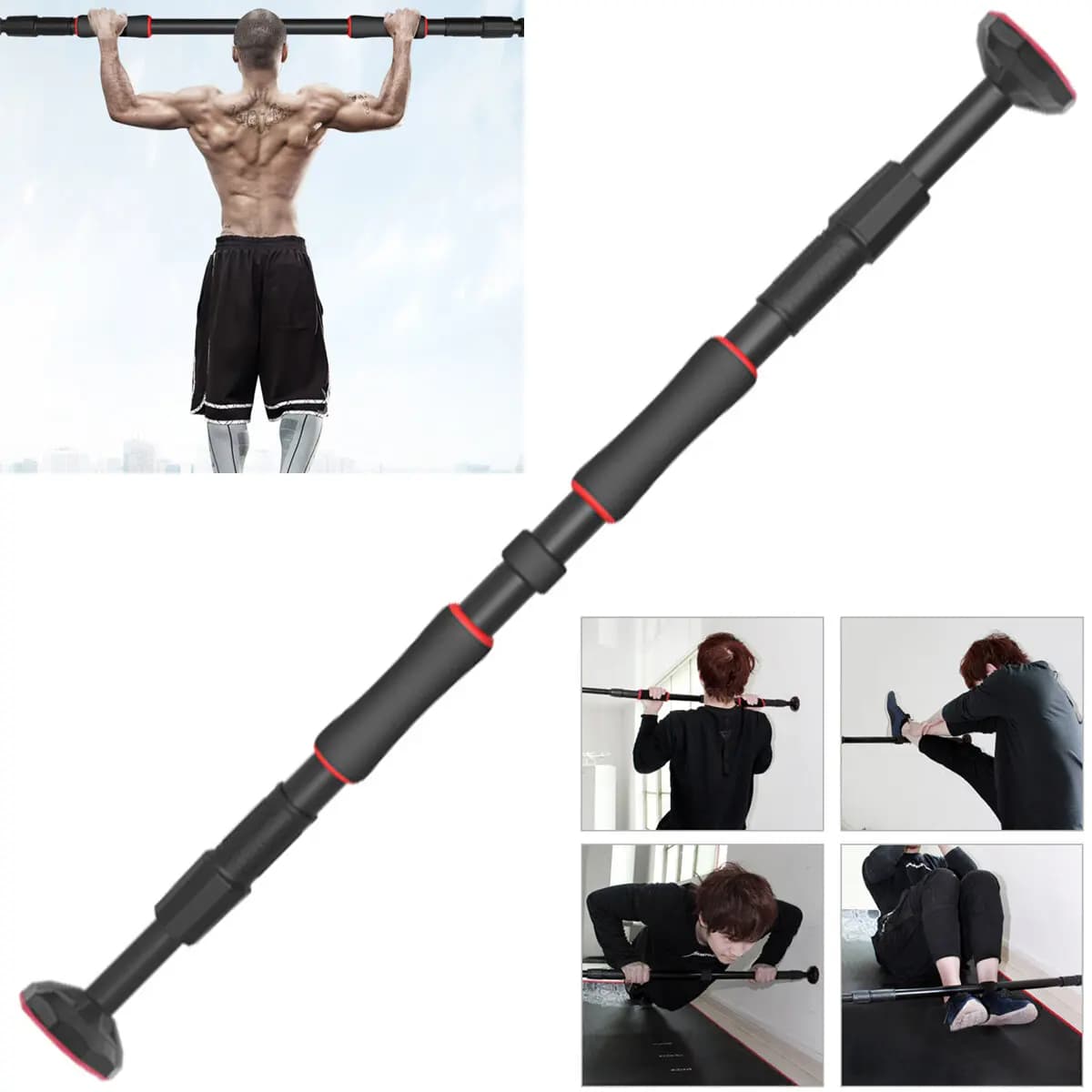 Gym equipment pull-up for hot sale adjustable door Wall traction bar Horizontal gym bar